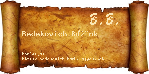 Bedekovich Bánk névjegykártya